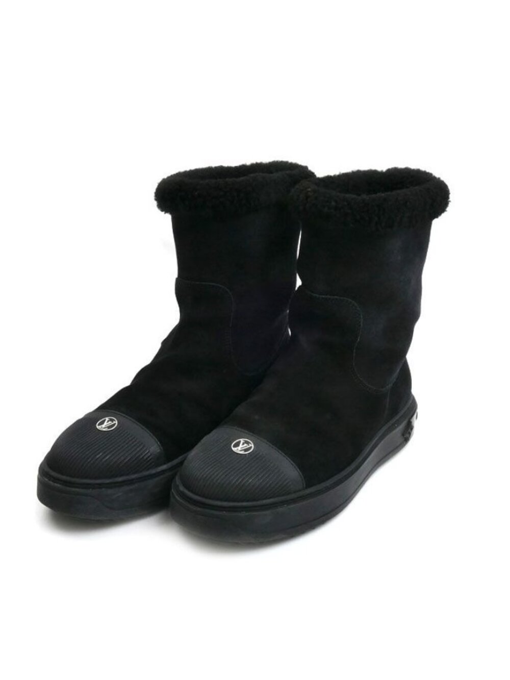 Louis Vuitton Bree Line Shearling Boots Black